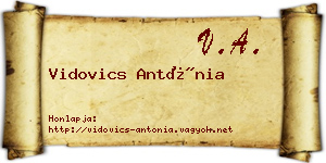 Vidovics Antónia névjegykártya