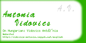 antonia vidovics business card
